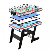 Factory wholesale custom foldable  4 in 1 48 " combo  game table with soccer billiard slide hockey table tennis ball game