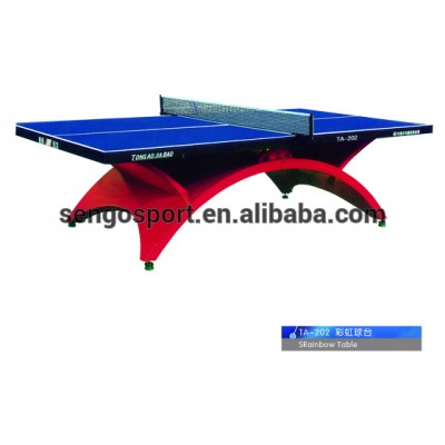 25mm thickness board rainbow shape outdoor table tennis pong table