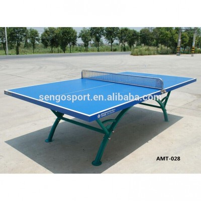 Modern Cheap design blue color outdoor rainbow shape ping- pong table